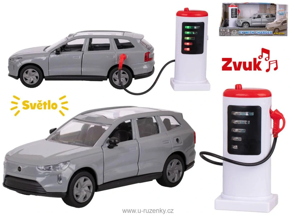 Auto Volvo EX90 + dobíjecí stanice PB kov na baterie