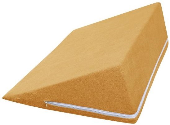 Froté klínový podhlavník 80x50 výška 20cm hořčicová