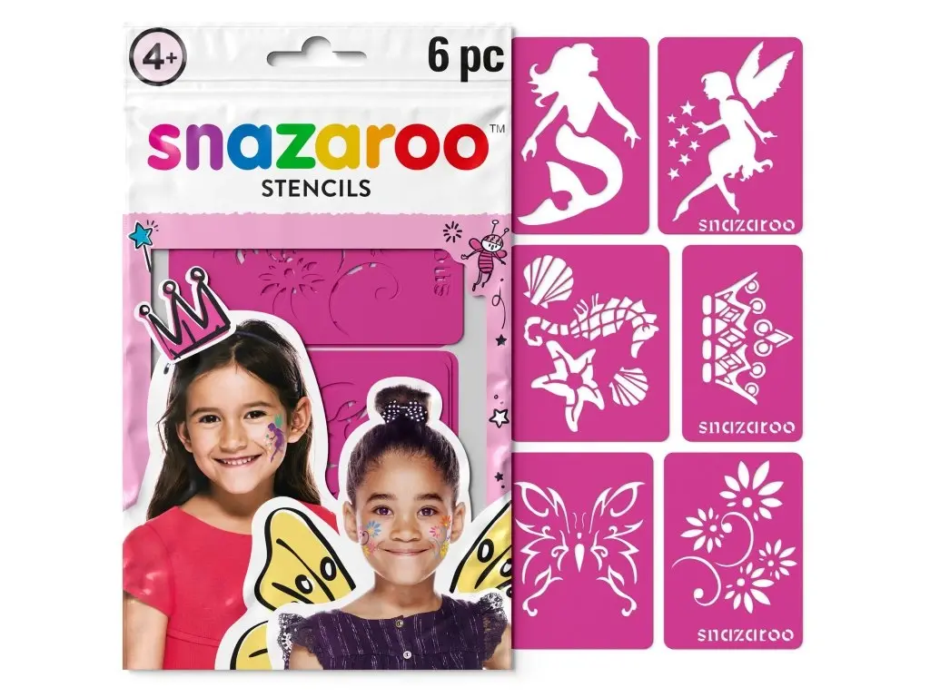 Snazaroo šablony na obličejové barvy 6ks - růžové