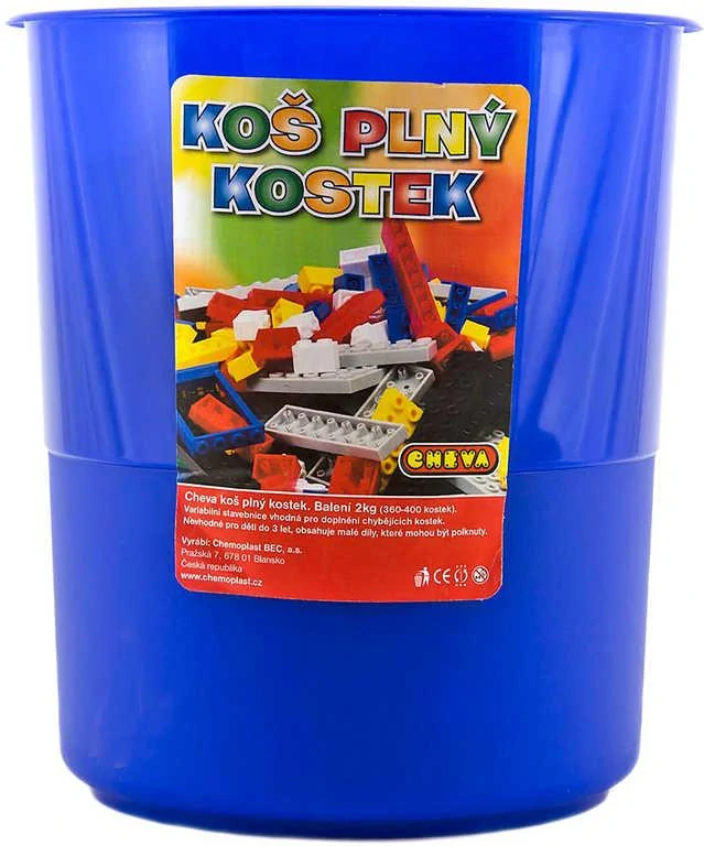 Koš plný kostek 360-400 dílků různé druhy