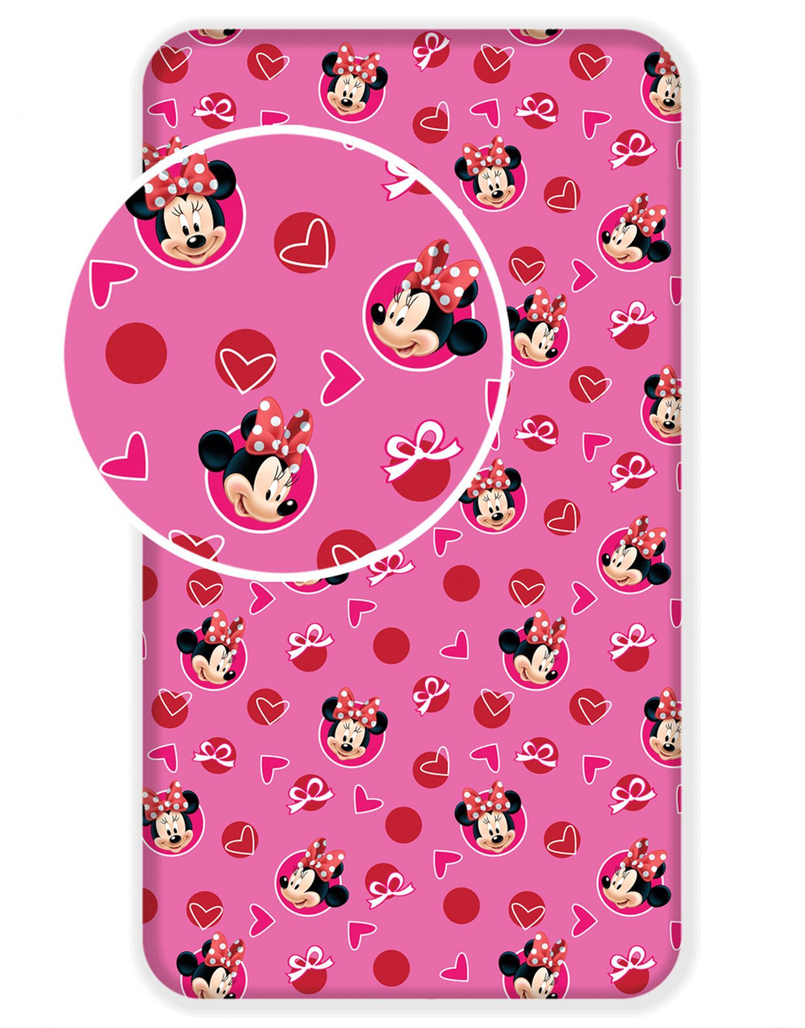 Prostěradlo Minnie Hearts 02 90x200x25 cm