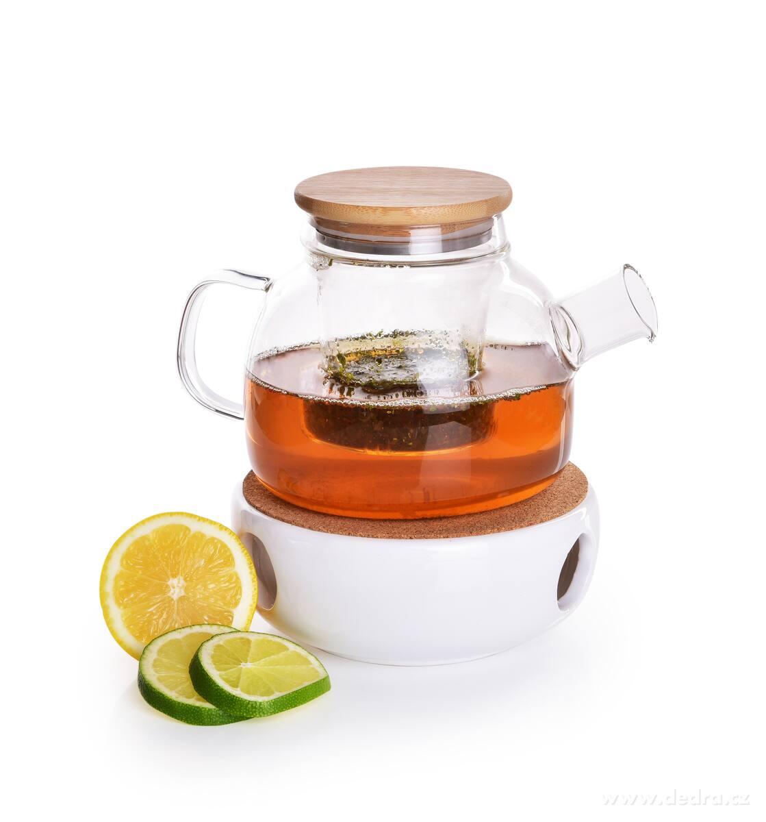 750 ml 3v1 skleněná čajová konvice + keramický ohřívač