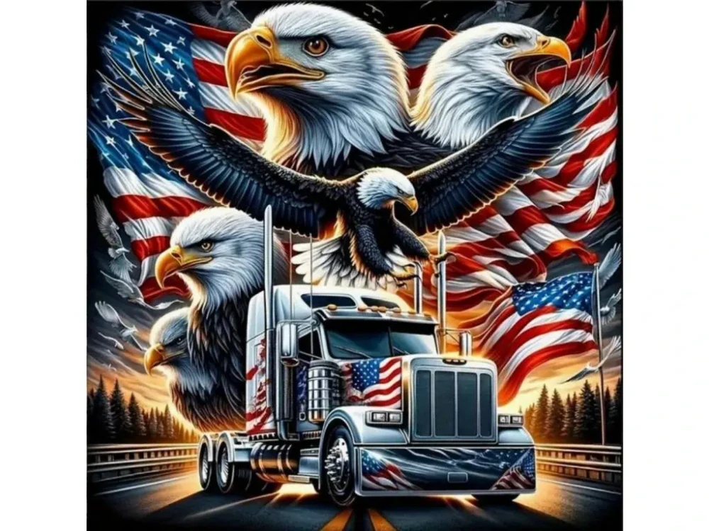 Diamantové malování - Amerika 30 x 40 cm