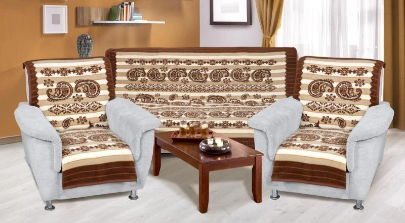 Souprava Karmela PLUS 3+1+1 béžový kašmír 1 x 150x200 cm + 2 x 65x150 cm