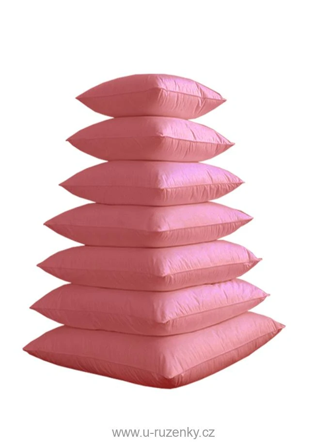 Polštář peří 40x40 500g růžová sypka