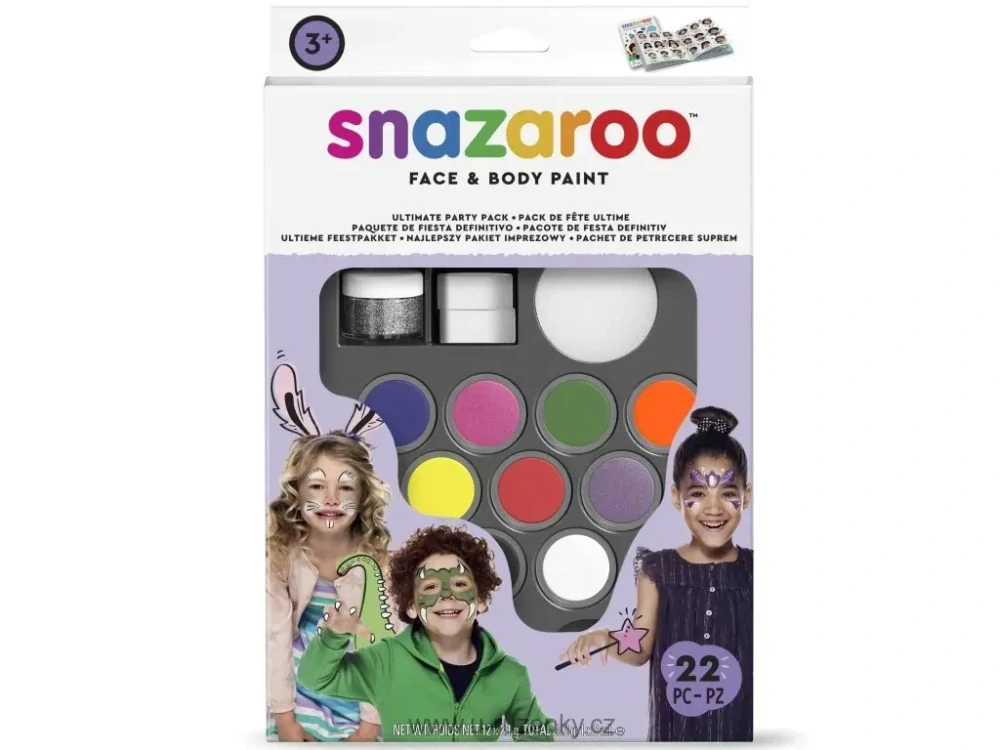 Snazaroo Face Paint – Nejprodávanější sada barev na obličej (85+ použití)