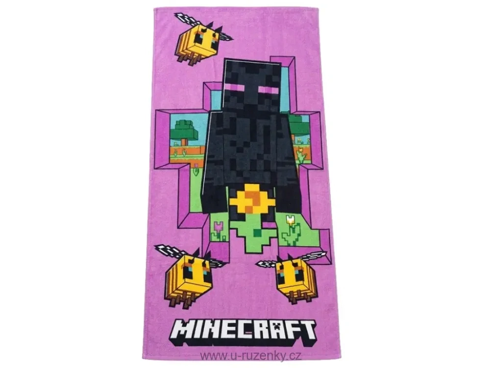 Dětská osuška Minecraft Enderman a Včelky