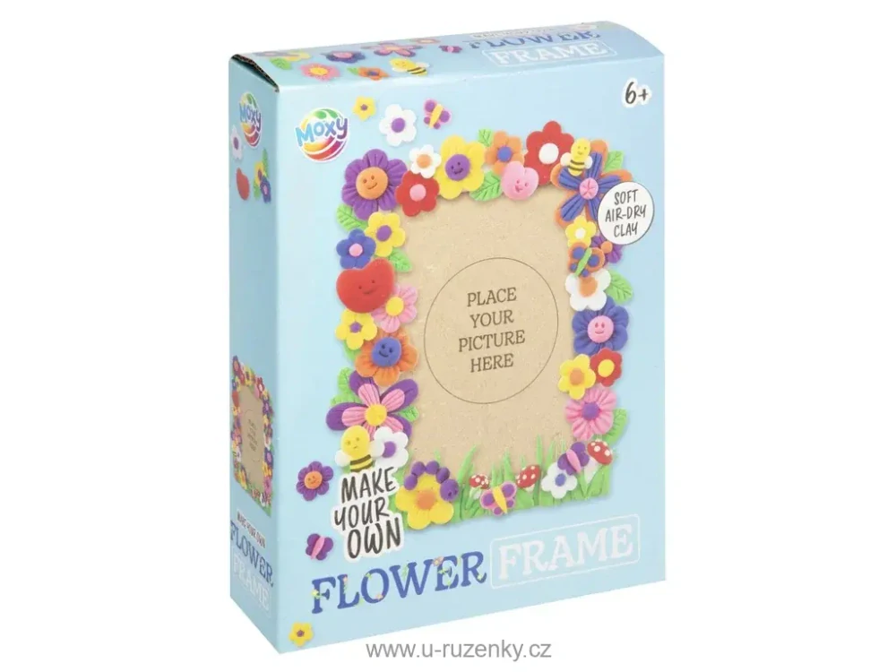 Květinový rámeček 12,5 x 17,5 cm ze samotvrdnoucí modelíny
