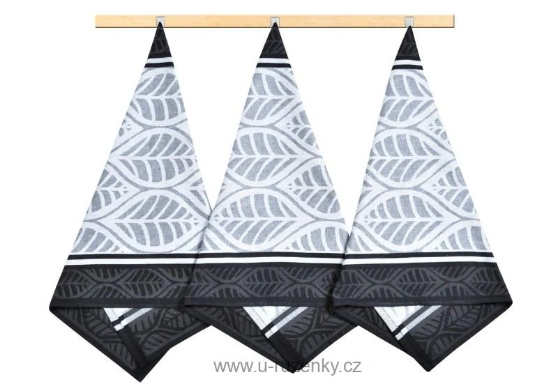Kuchyňské utěrky - sada 3 kusů Černá,Bílá 50x70 cm