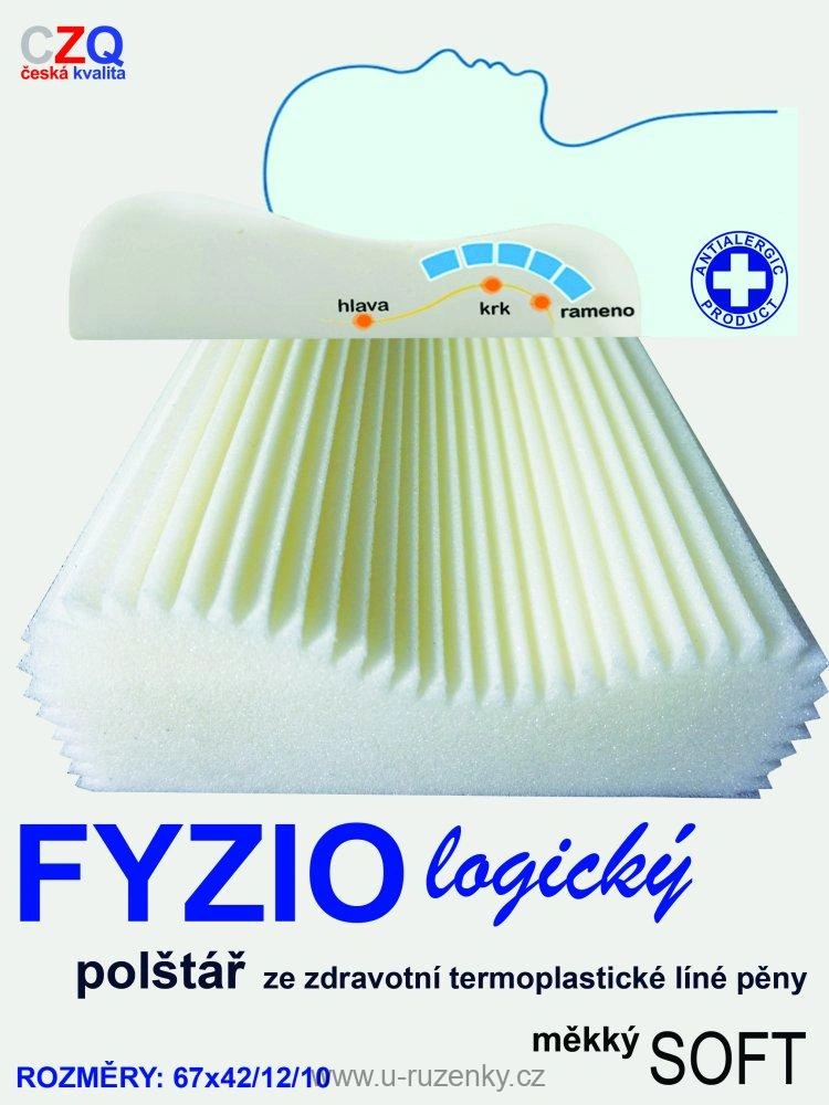 Anatomický polštář 67x42/ 12/10 - FYZIO logický Soft