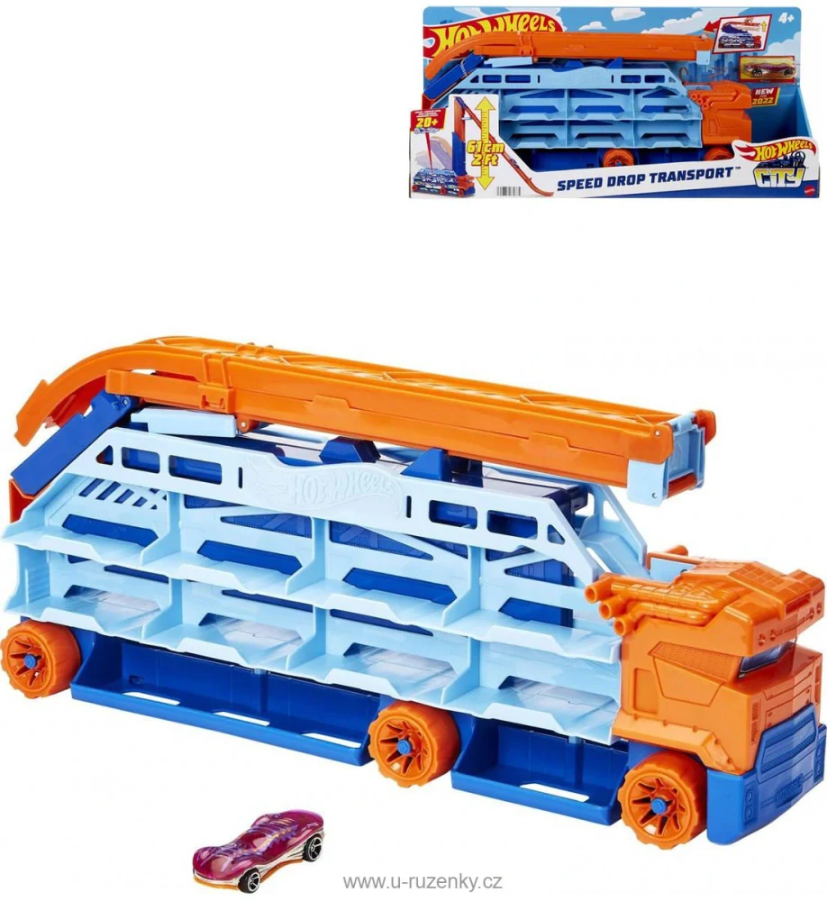 HOT WHEELS Auto Tahač s vysokou dráhou set s autíčkem