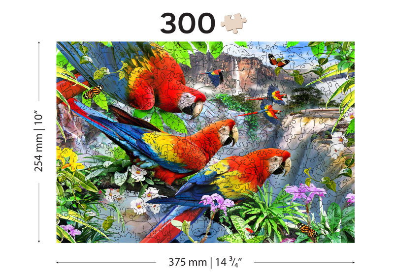 Dřevěné puzzle Ostrov papoušků L 300 dílků