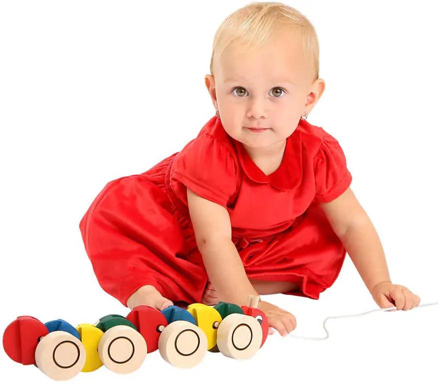 Baby Housenka tahací na kolečkách