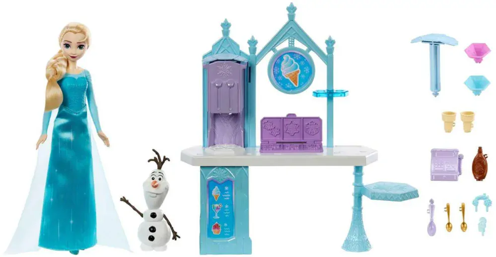 Frozen Zmrzlinový stánek s Elsou a Olafem herní set s modelínou