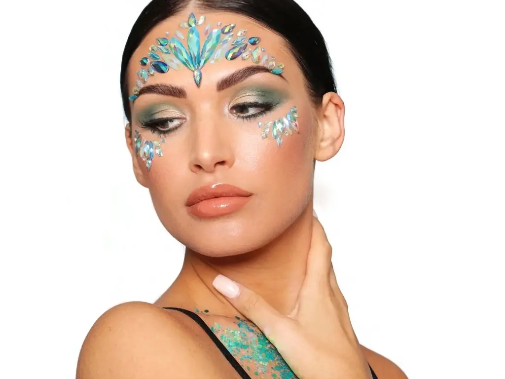 Samolepicí kamínky na obličej - Iridescent Mermaid