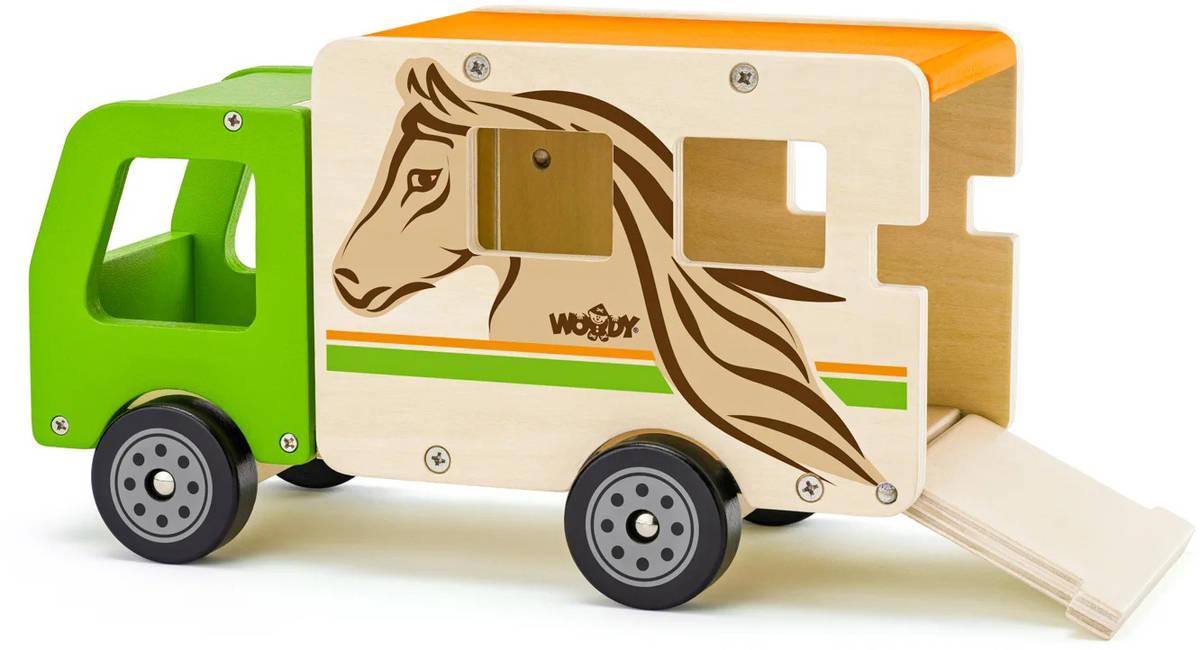 Auto přeprava koní funkční set se 2 koníky a figurkami