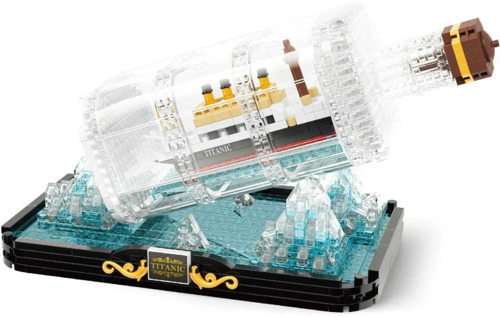 Stavebnice mini KOCO Titanic 918 dílků 3D v láhvi 