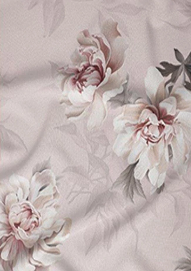 Bavlněné saténové povlečení 140x200 +70x90 - Pivoňka květy růžové 5067 A