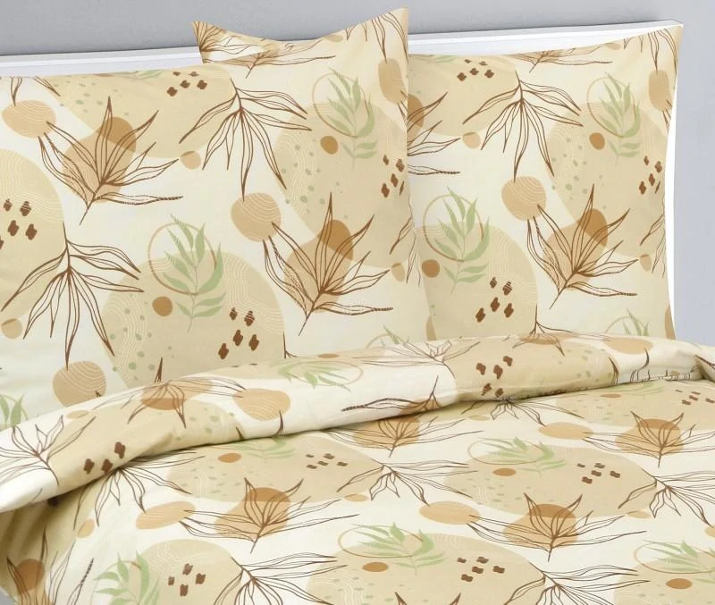 Povlečení flanelové Béžová,Zelená,Hnědá prodloužené