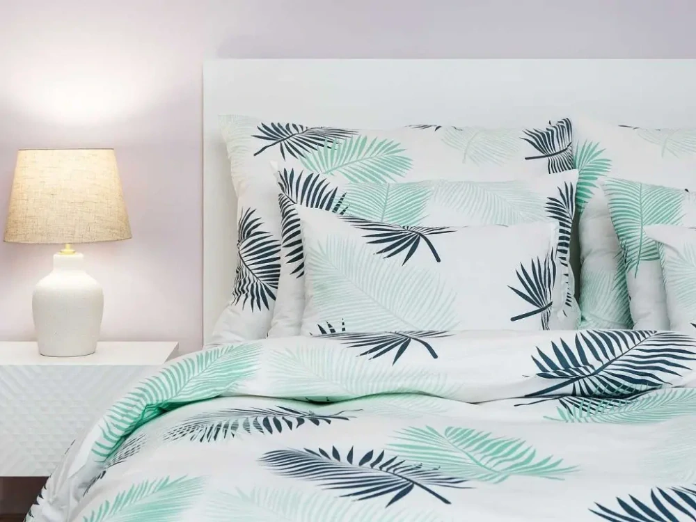 Povlečení flanel Peříčka mentolová 140x220, 70x90 cm