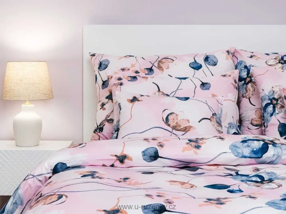 Povlečení krep Bloom elegance pudrová prodloužené