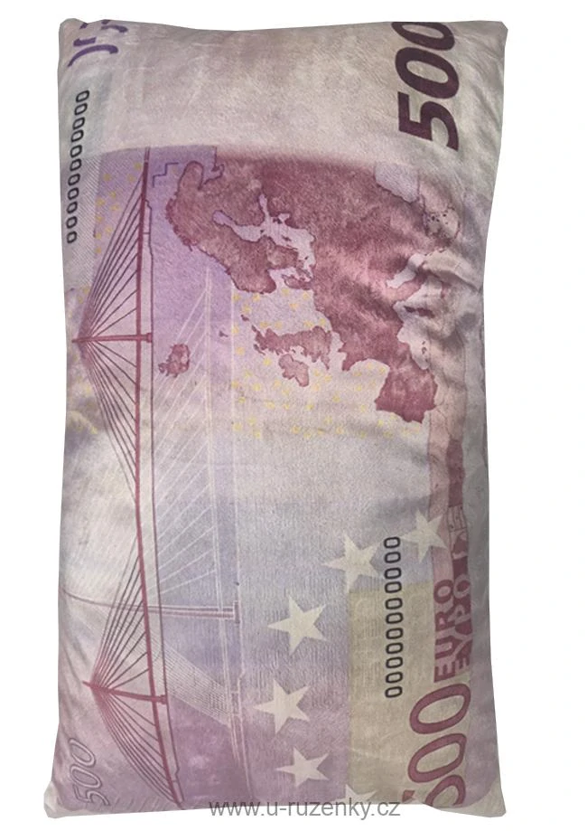 Dekorační polštář bankovka 500 Eur 30x50cm