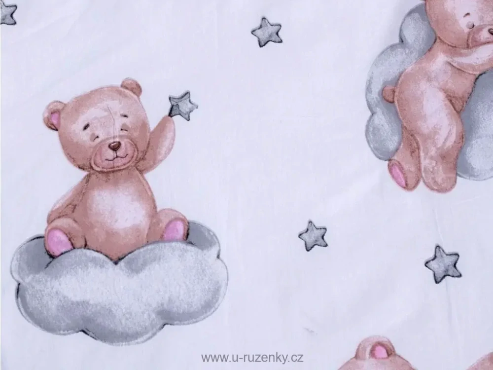 Povlečení do postýlky Medvídek Ribbon baby 100x135, 40x60 cm
