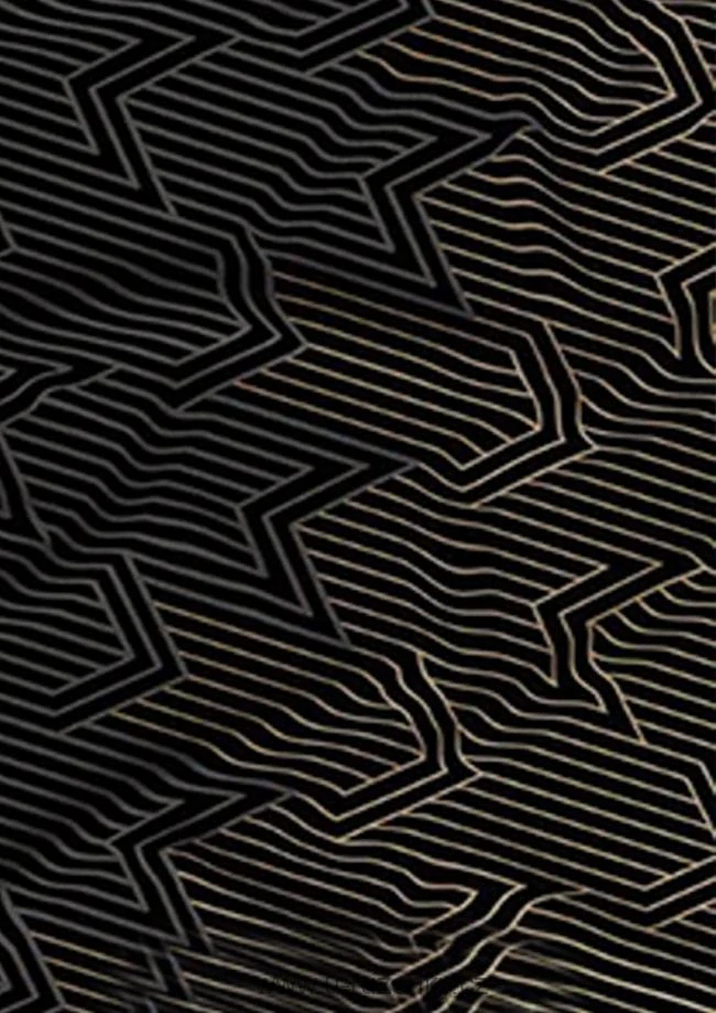 Bavlněné saténové povlečení  - Proužky černozlaté