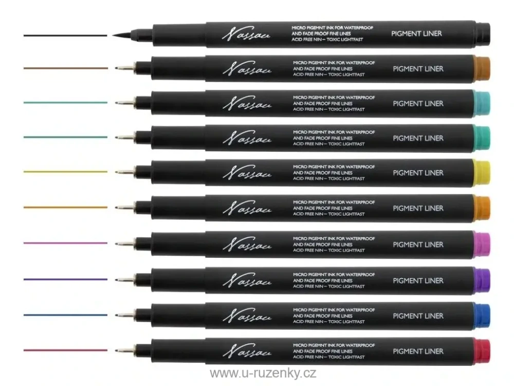 Sada barevných per na kreslení, 10 ks