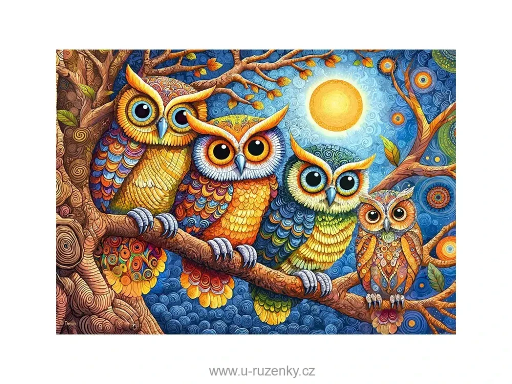 Puzzle 500d. Cherry Pazzi Moonlight Owls