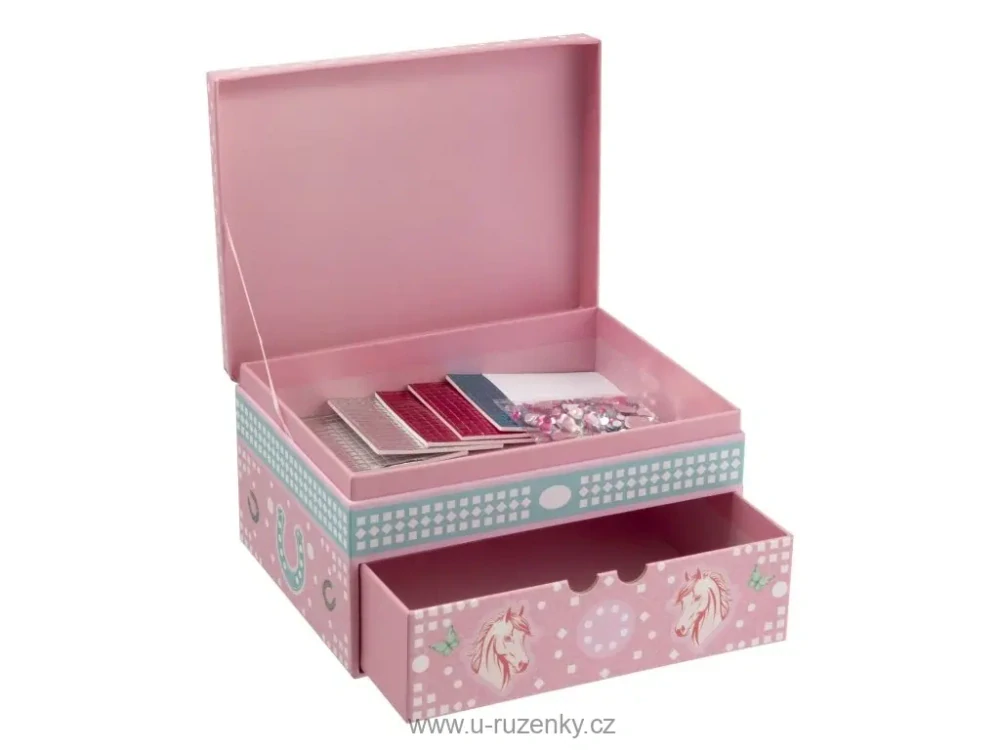 Šperkovnice s mozaikou, kůň