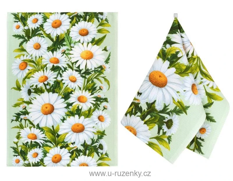  Kuchyňská utěrka 1 ks Zelená,Bílá,Žlutá 50x70 cm