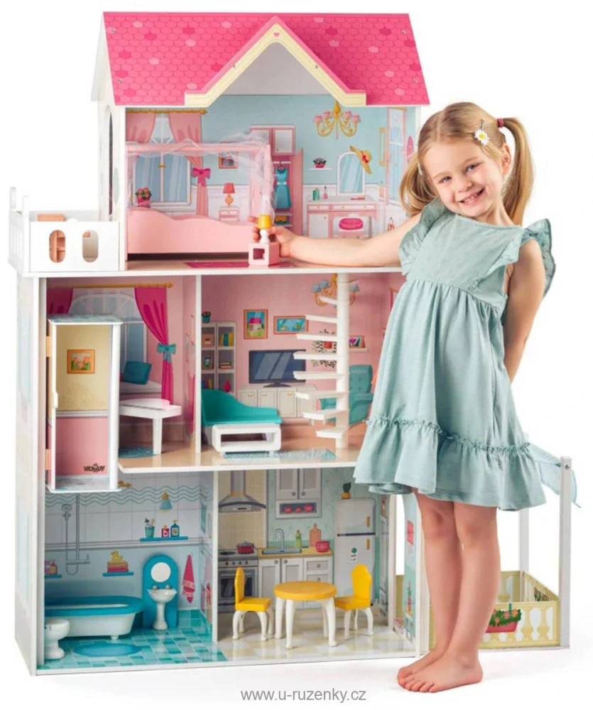 Domeček Malibu Maxi pro panenky s výtahem set s doplňky