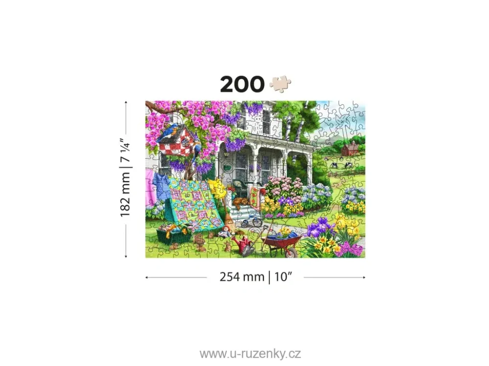 Dřevěné Puzzle Venkovská zahrada M, 200 dílků