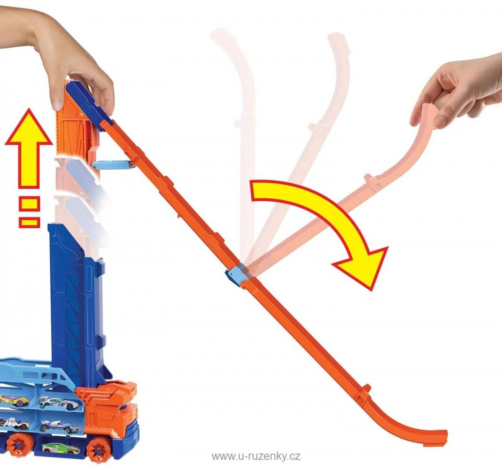 HOT WHEELS Auto Tahač s vysokou dráhou set s autíčkem