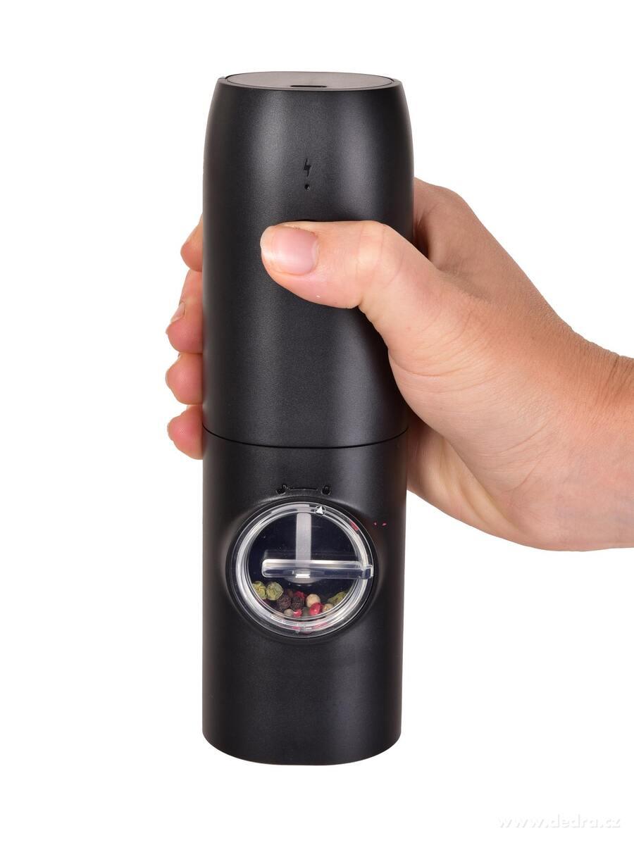 Dobíjecí USB mlýnek na pepř, sůl a koření,