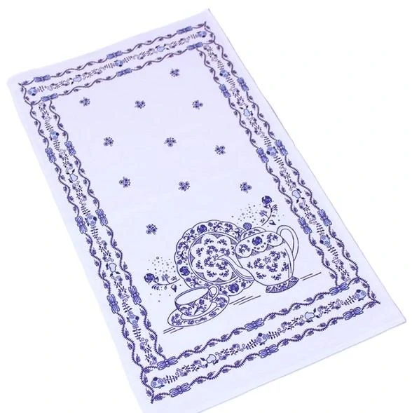 DÁRKOVÉ BALENÍ - BAVLNĚNÁ TIŠTĚNÁ UTĚRKA Z PODKRKONOŠÍ S CIBULOVÝM VZOREM - SADA 4 KS