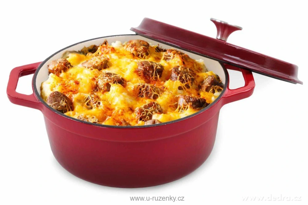 MASSIVE | litinový kulatý hrnec se samopodlévací poklicí | CASSEROLE | 3,5 L