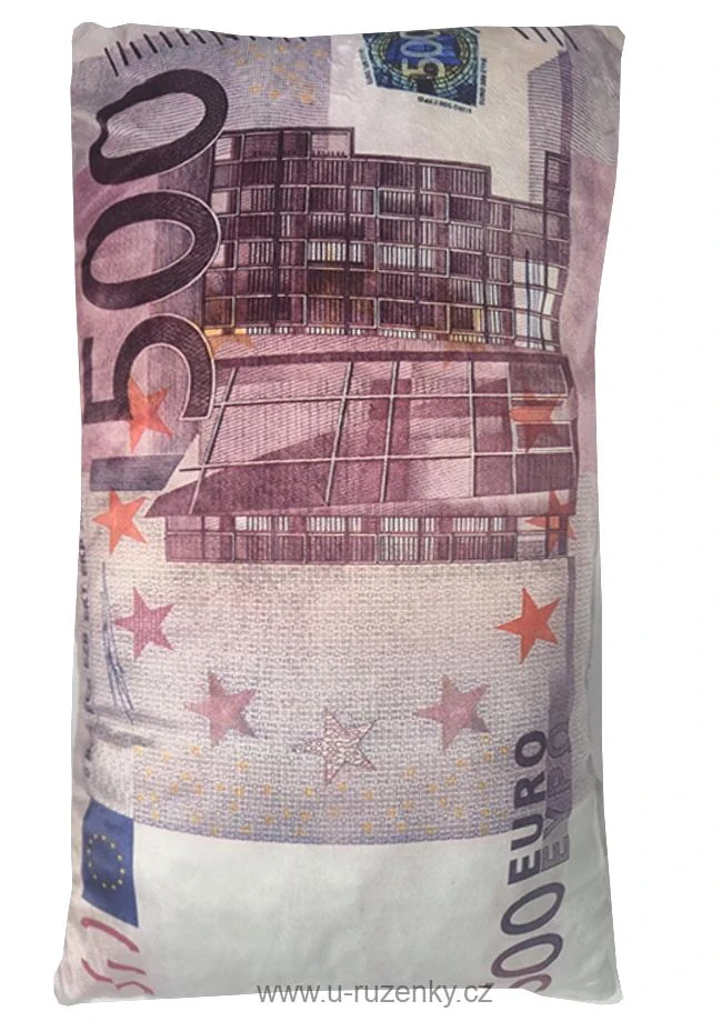 Dekorační polštář bankovka 500 Eur 30x50cm