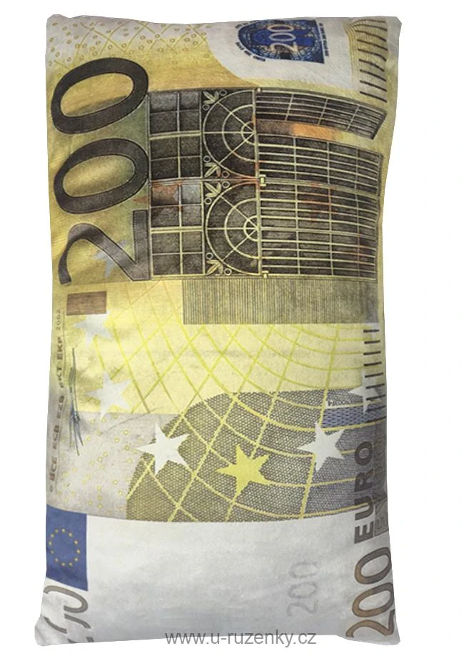 Dekorační polštář bankovka 200 Eur 30x50cm