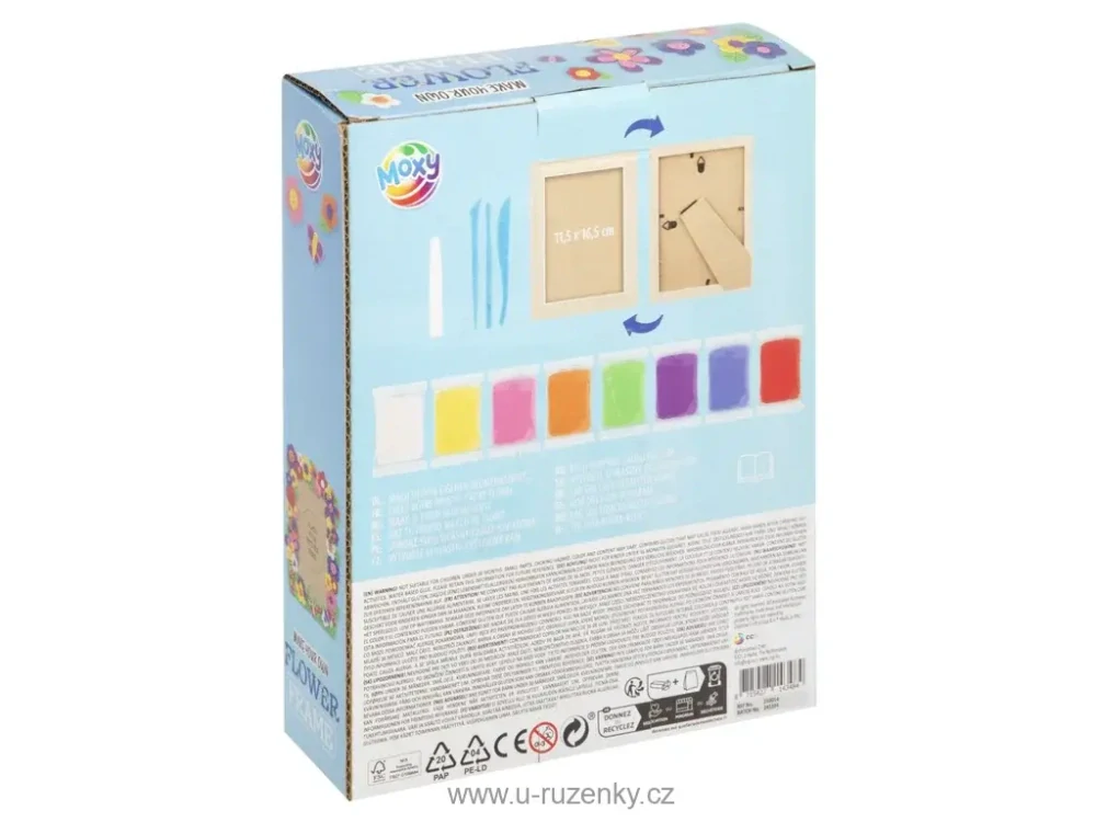 Květinový rámeček 12,5 x 17,5 cm ze samotvrdnoucí modelíny