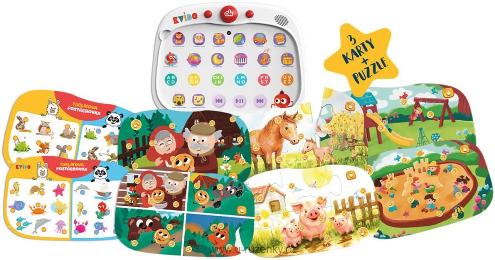  Kvído Mluvící tablík 2 interaktivní naučný tablet na baterie 