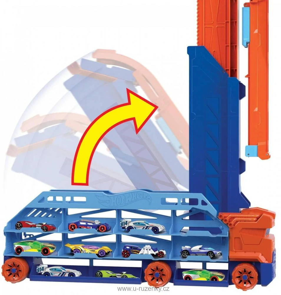 HOT WHEELS Auto Tahač s vysokou dráhou set s autíčkem