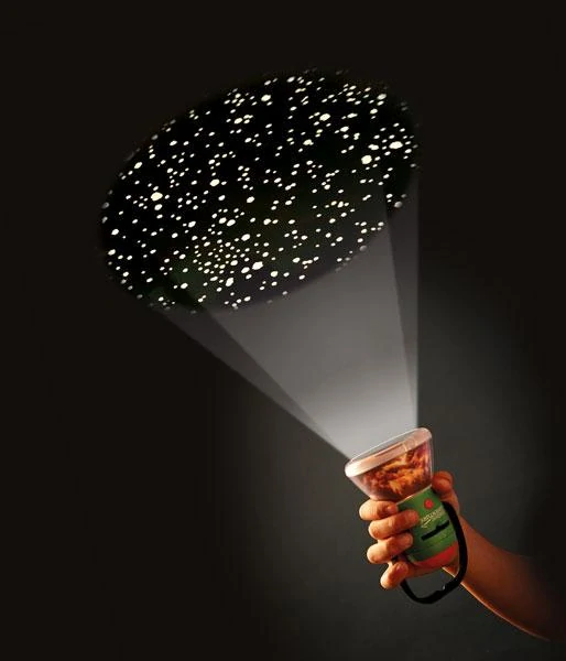 Kempingová lampa s projektorem