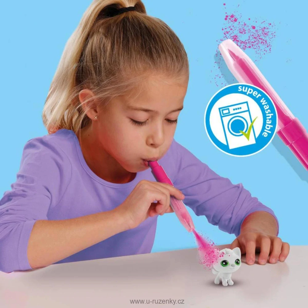 Foukací fixy set 4 barvy + 3 koťátka s překvapením