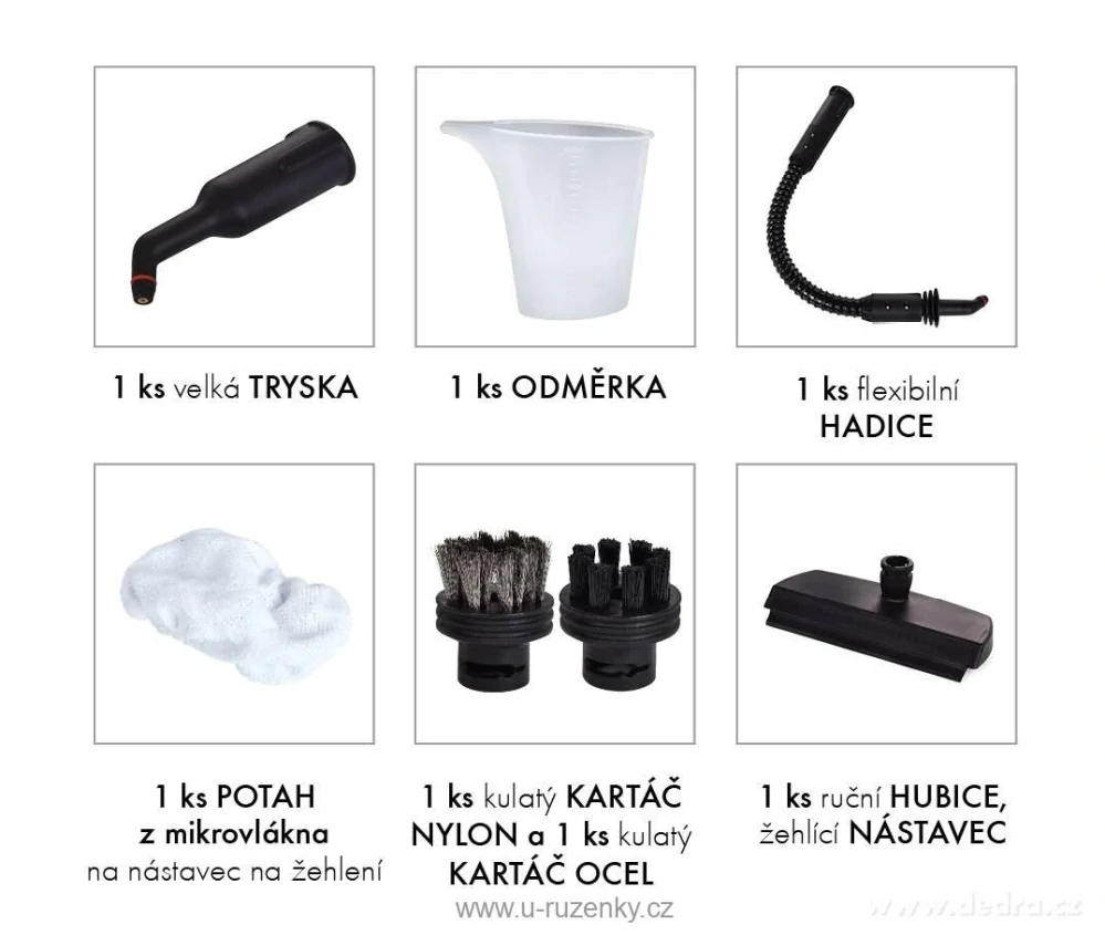 PARDOM® | Ruční parní čistič | 3,5 bar | 1200 W | bohaté příslušenství | 400 ml nádržka