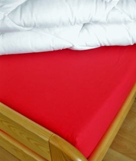 Bavlněné prostěradlo s gumou do výšky matrace 15 cm (červené)