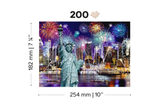 Dřevěné Puzzle Noční New York M, 200 dílků