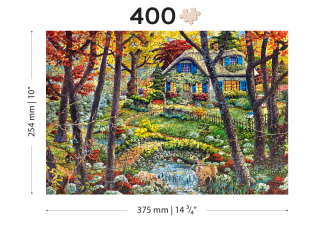 Dřevěné puzzle Chata v lese L 400 dílků
