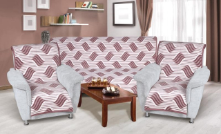 Přehoz na sedací soupravu 3+1+1 vlnka burgundy